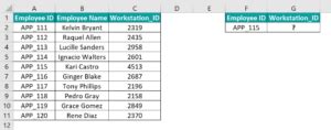 Image result for Excel Lookup Word Example