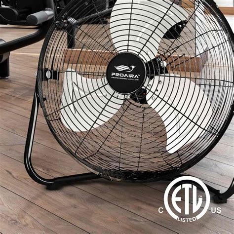 20" High Velocity Cradle Floor Fan, 3 Speed Control, Black