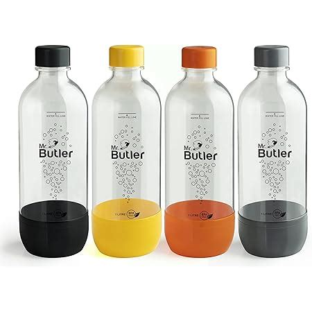 Mr. Butler BPA Free PET Bottle 1000 ml, Pack of 4 (Orange, Yellow, Grey ...