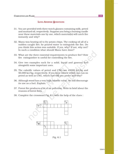 NCERT Exemplar Class 8 Science Chapter 6 - Combustion and Flame