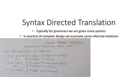 Image result for Application of Syntax Directed Translation