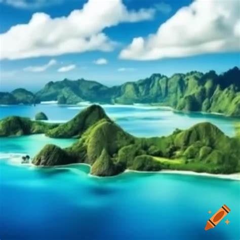 Lush tropical islands in the south pacific on Craiyon