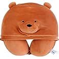 MINISO We Bear Bears Polyester U-Shaped Grizz Pillow with Hood : Amazon ...