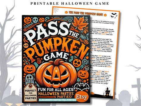 Pass the Pumpkin Game Printable, Halloween Party Activity for Kids ...