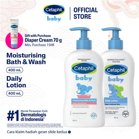Jual Cetaphil Baby Moist Bath & Wash 400ml + Daily Lotion 400ml ...