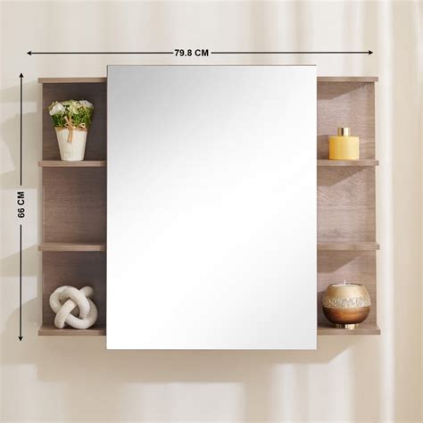 Buy Futura Deli Wooden Wall-Mounted Vanity Mirror Cabinet - 79.8x66cm ...