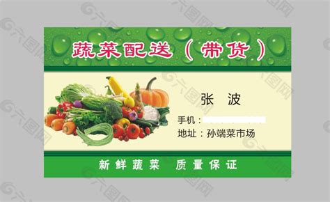 蔬菜配送名片平面广告素材免费下载(图片编号:3702949)-六图网