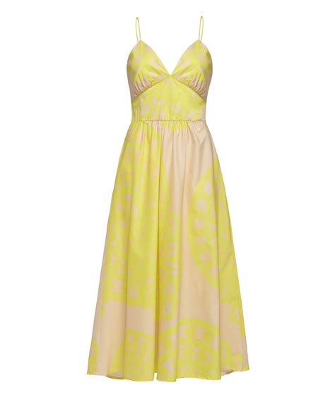 Themis Z Yellow printed cotton Aether midi sundress