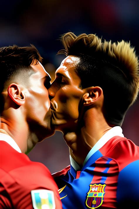 Lexica - Messi kissing cristiano ronaldo