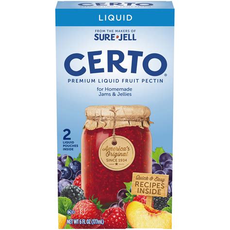 Certo Premium Liquid Fruit Pectin for Natural Jam and Jelly Making, Low ...