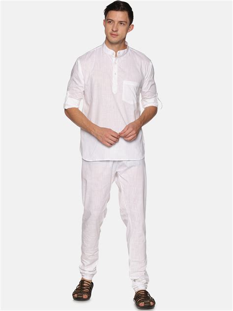 Men White Colour Cotton Kurta Pyjama Set – SETHUKRISHNA