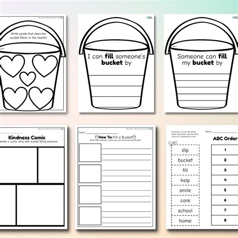 Bucket Filling Worksheet: Promoting Positivity and Kindness