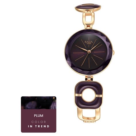 Buy Online Titan Raga Delight Purple Dial Analog Metal Strap watch for ...