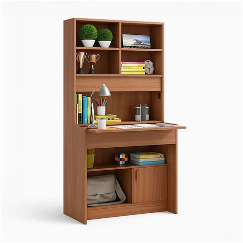 Achiever Folding Study Table | Space-Saving Secretary Desk with Hutch ...