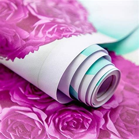 Wollzo Pink Flower Self Adhesive Wallpaper (45 x 500 cm Multicolor ...