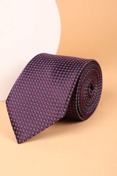 Buy Men Purple Embroidered Formal Tie Online - 39833362 | Van Heusen