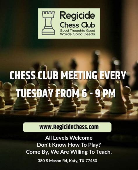 Regicide Chess Club - Katy Tx, 380 S Mason Rd, Katy, TX 77450, Katy, TX ...