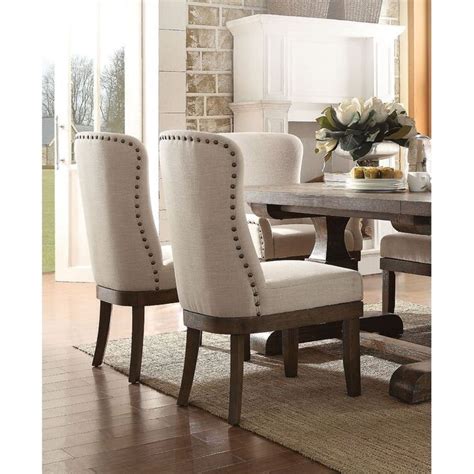 beige upholstered dining room chairs