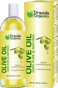 Dravida Organics Extra Virgin Olive Oil for Beautiful Hair, Skin, Face ...