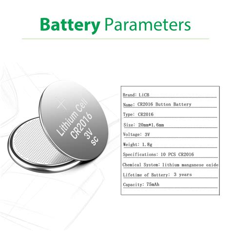 Cr2016 3V Battery Dimensions at Jason Davies blog