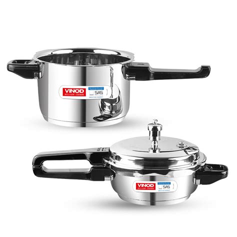 Buy Vinod Sandwich Bottom Stainless Steel Pressure Cooker Combo – 3 ...