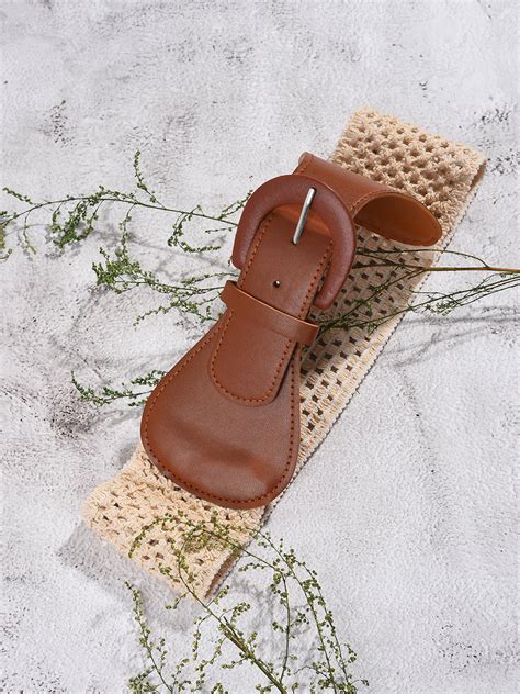 Haute Sauce Women Brown Braided Canvas Belt