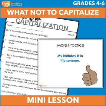 Capitilize Worksheet Teaching Resources | TPT
