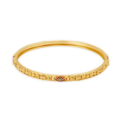 Vibrant Yellow Gold Beaded Bangles