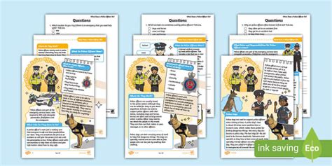 What Does A Police Officer Do? KS1 Reading Comprehension