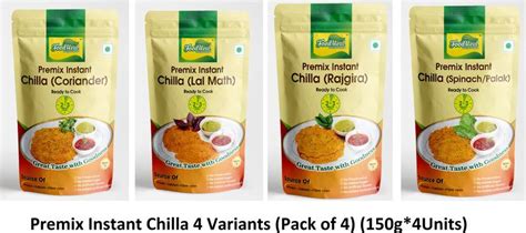 Food Heal Combo Premix Instant Chilla (Coriander,Lal Math,Rajgira,Palak ...