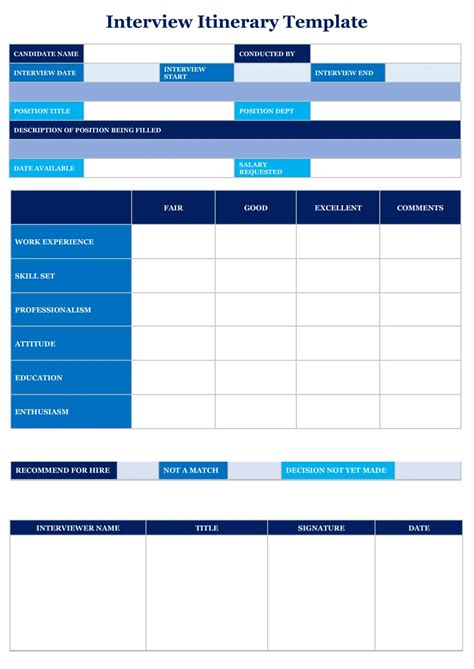 Interview Itinerary Examples 的图像结果