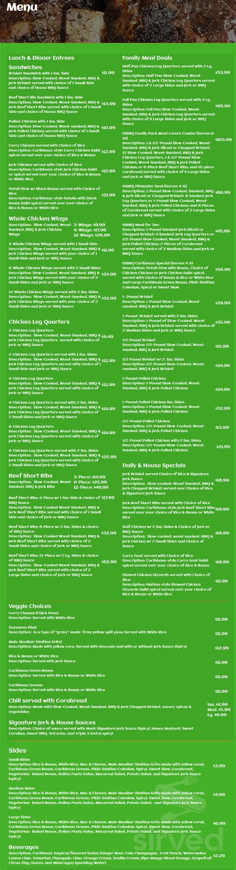 Island Style BBQ menu in Battle Creek, Michigan, USA