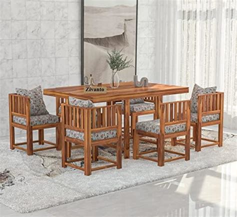Zivanto Solid Sheesham Wood Space Saving Dining Table 6 Seater | Six ...