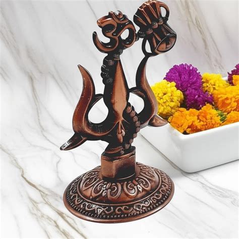 Buy ARTISKRITI Shivji Trishul Damru and Aum Idol for Mandir, Shiva Idol ...
