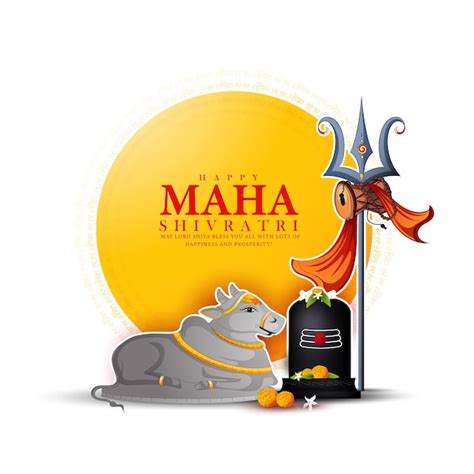 Maha shivratri creative poster illustration of lord shiva and nandi for ...