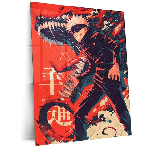 Satoru Gojo Metal Poster – Jujutsu Kaisen Wall Art for Anime Fans ...