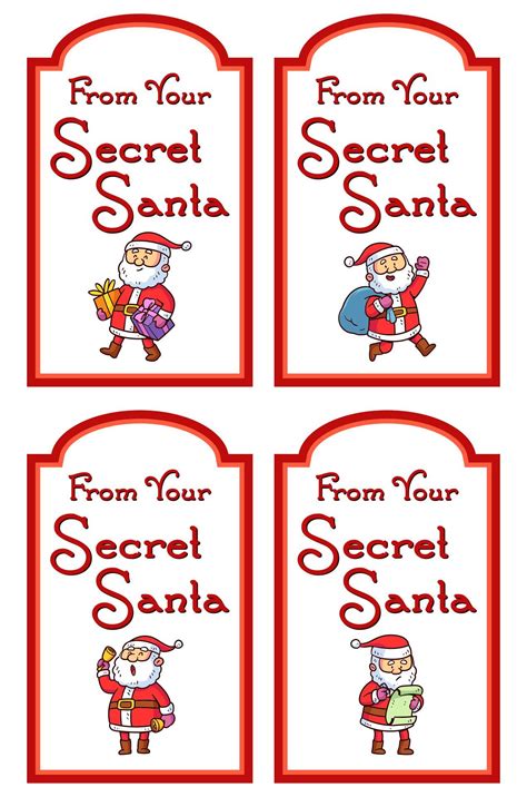 10 best secret santa gift tags printable – Artofit