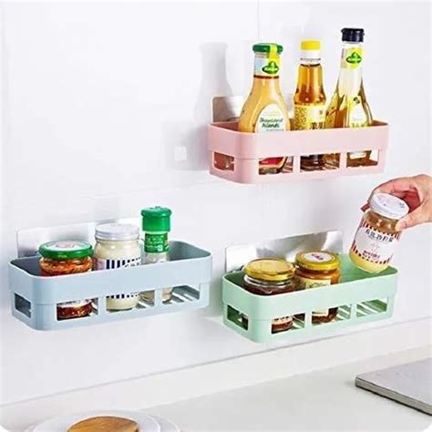 Abs Bathroom Wall Shelf - Kitchen Bathroom Shelf Wall Holder Storage ...