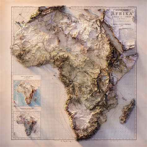 Africa - Topography - Etsy | Topography map, Map, Topography