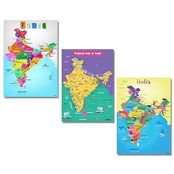 EKDALI India Map poster Combo India Map for wall for kids - India Map ...