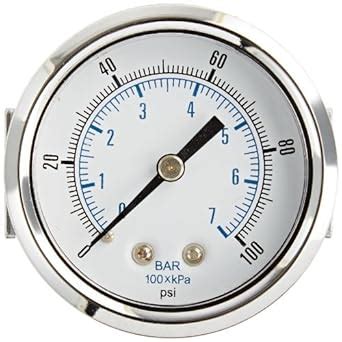 PIC Gauge 103D-204E 2" Dial, 0/100 psi Range, 1/4" Male NPT Connection ...