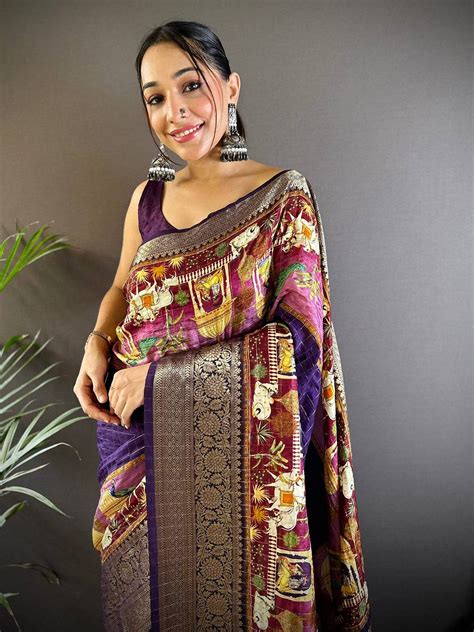 Mughal Heritage Viscose Dola Silk Saree Online Vastranand