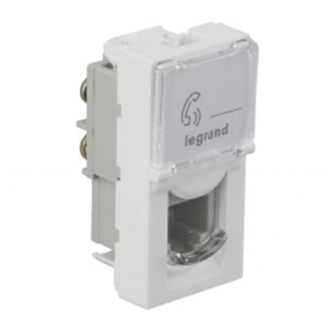 Legrand Myrius RJ 11 telephone socket with transparent shutter 1 module ...