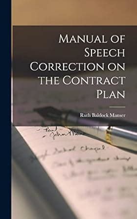 Buy Manual of Speech Correction on the Contract Plan Book Online at Low ...