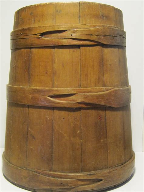 Antique Primitive Grain WOODEN DRY MEASURE Bucket Firkin -- Antique Price Guide Details Page