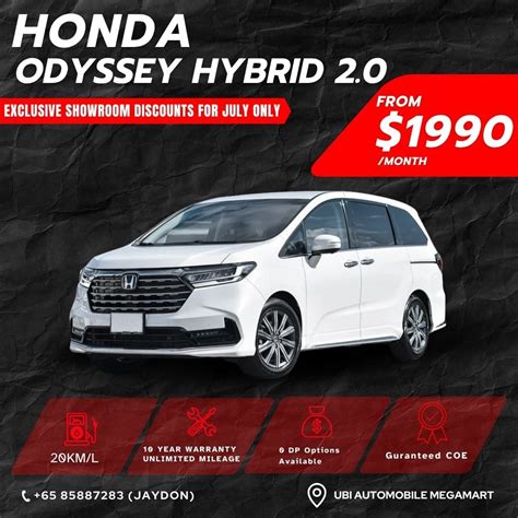 Honda Odyssey Hybrid 2.0 e-HEV Absolute 7-Seater (A), Cars, Used Cars on Carousell