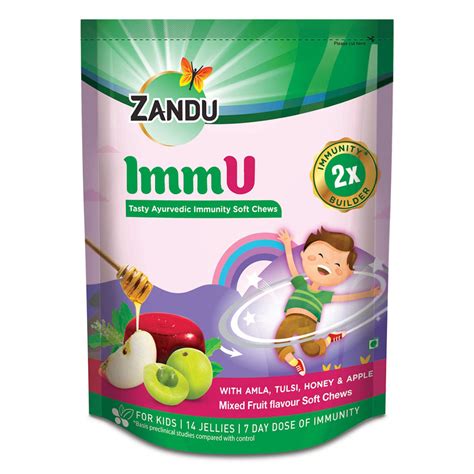 Buy Zandu ImmU Tasty Ayurvedic Immunity Soft Chews Mixed Flavour ...