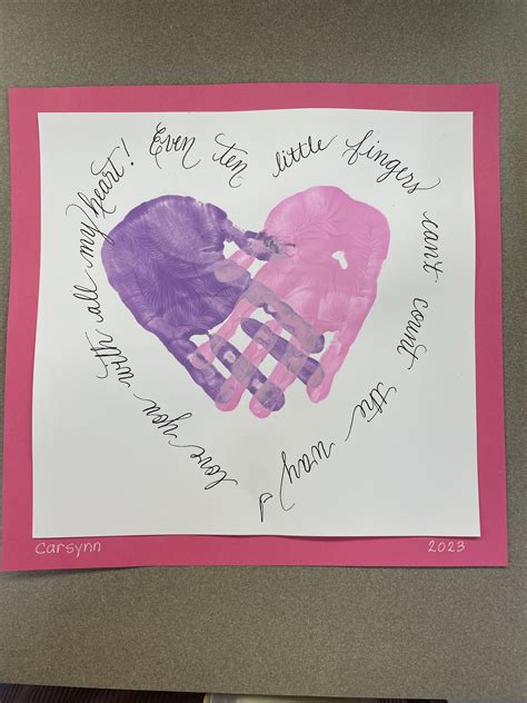 Valentines heart felt handprint hearts – Artofit