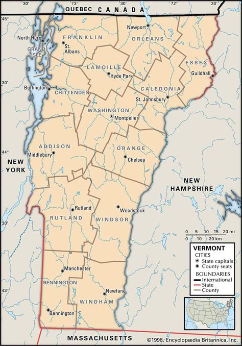 Printable Vermont Map