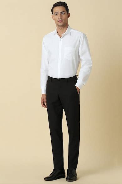 Buy Men Black Contemporary Fit Solid Formal Trousers Online - 39632865 ...